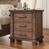 Drawer Reclaimed Solid Wood Framhouse Nightstand - Natural - Image 5