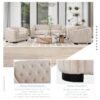 Upholstered Loveseat Sofa With Thick Removable Seat Cushion - Beige - Image 6