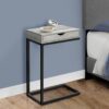 Accent Table, C - Shaped Stylish Modern - Gray - Image 10