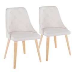 Marche - Contemporary Dining Chair (Set of 2) - White / Natural