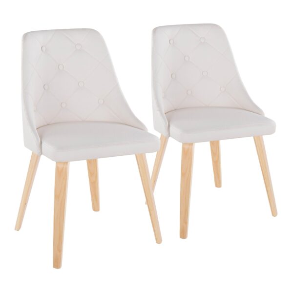 Marche - Contemporary Dining Chair (Set of 2) - White / Natural