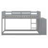 Twin Over Twin Classic Bunk Bed With 4 Drawers And 3 Shelves - Gray - Image 8