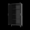 2 Shapely Doors Cabinet, Metal Storage Cabinet With Doors And Adjustable Shelves, For Bedroom, Living Room, Kitchen - Black - Image 4
