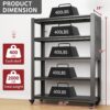 Heavy Duty Metal Shelving Unit With Pegboard And Wheels For Versatile Storage - Black - Image 3