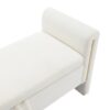 Modern Teddy Bed End Bench With Arms And Storage, Upholstered Large Foot Rest Stool, Comfy Window Vanity Bench For Living Room, Dorm, Coffee Table, Teddy - Cream - Image 10
