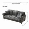3 And 2 Seater Sofa With Rolled Arms, Tufted Upholstered Couch - Gray - Image 3