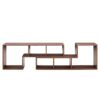 Minimalist Cube TV Stand With Adjustable Open Storage Shelves - Acacia Wood - Image 14