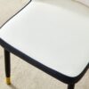 Modern 2 Tone Dining Chairs With Gold Decorated Legs Metal Legs, (Set of 4) - White / Black - Image 11