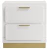 2 Drawer Bedroom Nightstand With And Wooden Furniture - Gold / White - Image 5