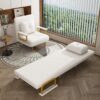 3 In 1 Convertible Folding Sofa Bed With Adjustable Backrest And Pillow - White - Image 2