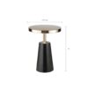 Accent Table Elegant Design Metal Round - Black / Gold - Image 3