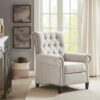 Aidan - Push Back Recliner Chair With Tufted Back And Nailhead Trim - Cream - Image 13