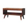 Bench With Brown Leather Seatpad - Chestnut - Image 3