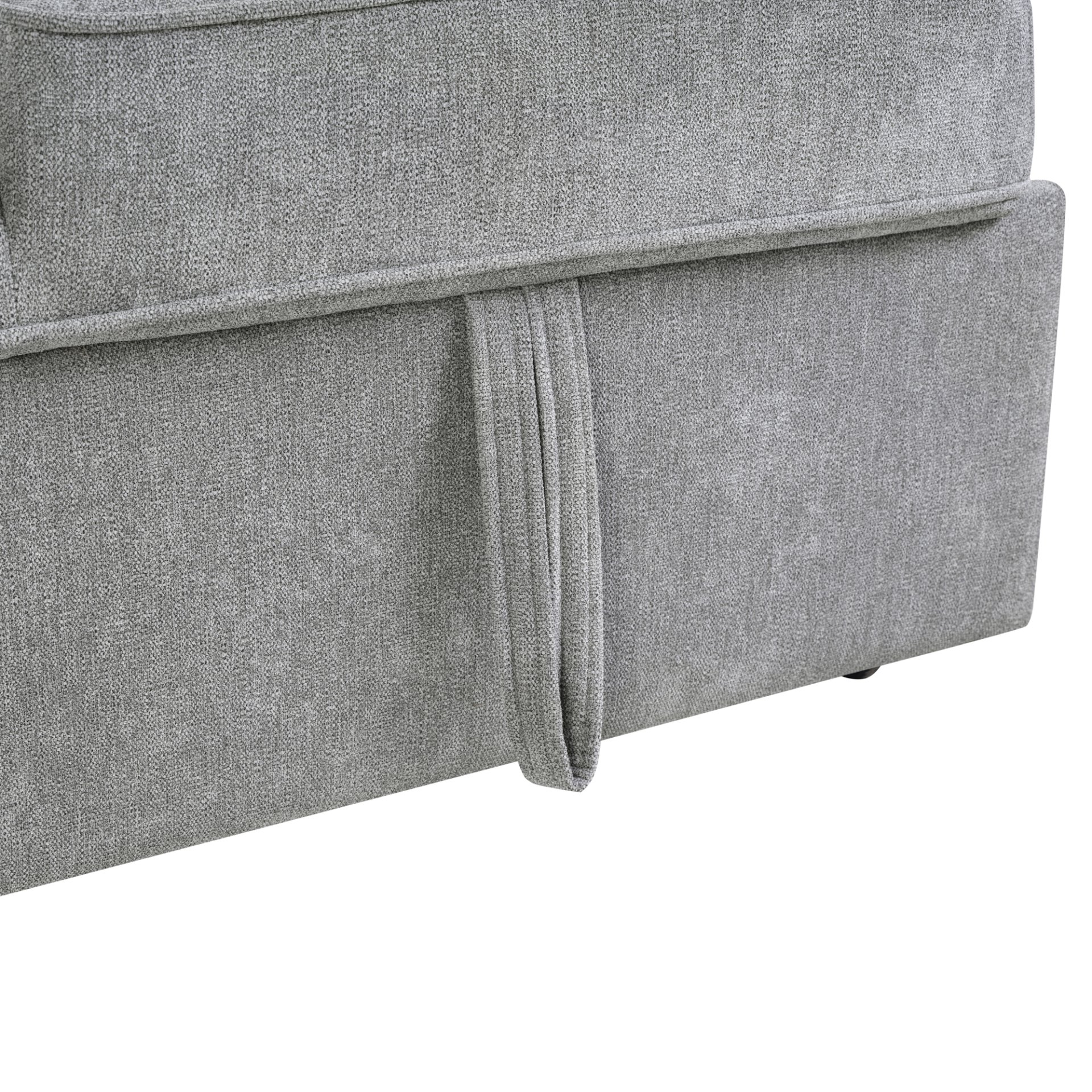 Convertible Sectional Sofa Bed Shaped Sofa With Dual Pull Out Sleepers, Flip Top Table, USB Ports, Cup Holder & Storage - Light Gray - Image 11