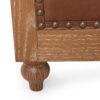 Comfy Large Sectional Sofa With Wooden Legs, Retro Style For Living Room - Light Brown - Image 11