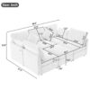 Modular U Shaped Sectional Sofa With USB Ports - Black - Image 3