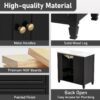 Modern Bathroom Vanity With Ceramic Sink, Freestanding, One Tip - Out Drawer, 3 Side Drawers, Adjustable Shelf - Beige - Image 7