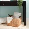 Rectangular Multi Purpose Water Hyacinth Woven Wicker Baskets With Handles - Natural / Brown - Image 5