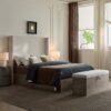 Shelton - Upholstered Flip Top Storage Bench - Ivory / Light Gray / Camel Oak - Image 8