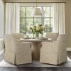 London - Upholstered Skirted Dining Arm Chair With Hidden Casters - Beige - Image 7