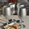 Leadingware Plastic Wine Glasses (Set of 4), Unbreakable Bpa Free Acrylic, 20Oz - Silver - Image 5