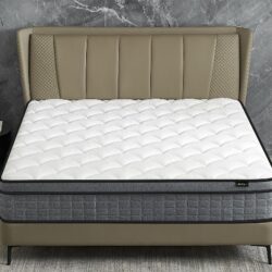 12" Queen Hybrid Mattress A Box, Pillow Top Bed Cushion With Gel Infused Memory Foam, Breathable And Hypoallergenic, Medium Firm For Lumbar Support - White / Gray