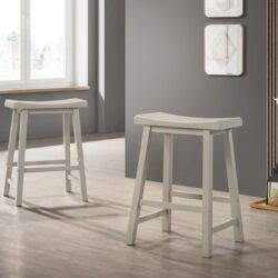 Alonzo - 17.5" Backless Ergonomic Counter Height Stool (Set of 2) - Light Gray