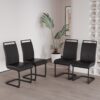 Modern Dining Chairs With High Back Upholstered Side And Metal Legs (Set of 2) - Black - Image 9