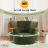 360 Degree Swivel Upholstered Accent Barrel Chair With Adjustable Headrest Berber Fleece - Green - Image 5
