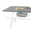 Rectangle Coffee Table, Tempered Glass Tabletop With White Metal Legs, Modern Table For Living Room - Gray - Image 6