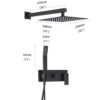 Brass Shower System With 10" Rainfall Shower Head And Handheld Sprayer - Matte Black - Image 3