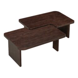 Modern Minimalist Coffee Table Set, Rectangle Coffee Table With Splicing Design, Multifunctional Combination Table For Living Room - Espresso
