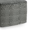 Briella - Square Woven Outdoor / Indoor Pouf - Gray / White - Image 4