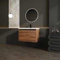 Bathroom Vanity With Resin Countertop Sink - Brown