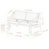 Modern Curved Arm Solid Wood Upholstered Outdoor Loveseat - Natural - Image 6