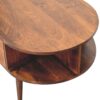 Oval Coffee Table With 1 Drawer - Chestnut - Image 8