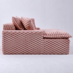 Harbor - Comfortable Luxury Sofa Turtle Fleece Fabric - Pink