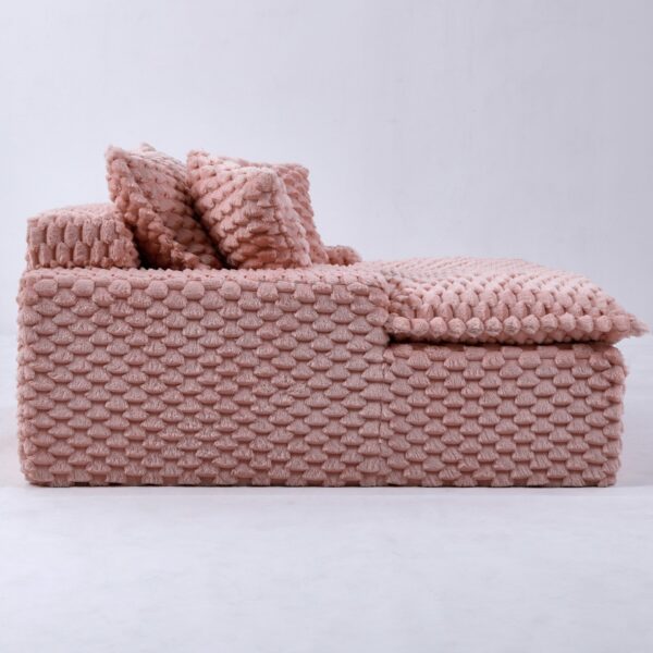 Harbor - Comfortable Luxury Sofa Turtle Fleece Fabric - Pink