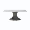 70.84" Modern Artificial Stone Panel Stainless Steel Curved Legs, Can Accommodate 6-8 People - White / Gray - Image 5