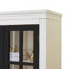 Rustic Style Display Cabinet With Glass Doors For Collectibles - Black / Cream White - Image 11
