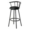 Swivel Barstool With Bar Height Leather Look (Set of 2) - Black - Image 7