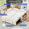 Pull Out Sofa Bed Convertible Couch Loveseat Sofa Modern Sleeper Sofa With Adjustable Backrest For Living Room - Beige - Image 7