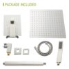Dual Shower Head 16" Ceiling Mount Square Shower System With Rough In Valve, Stainless Steel & Brass - Brushed Nickel - Image 8