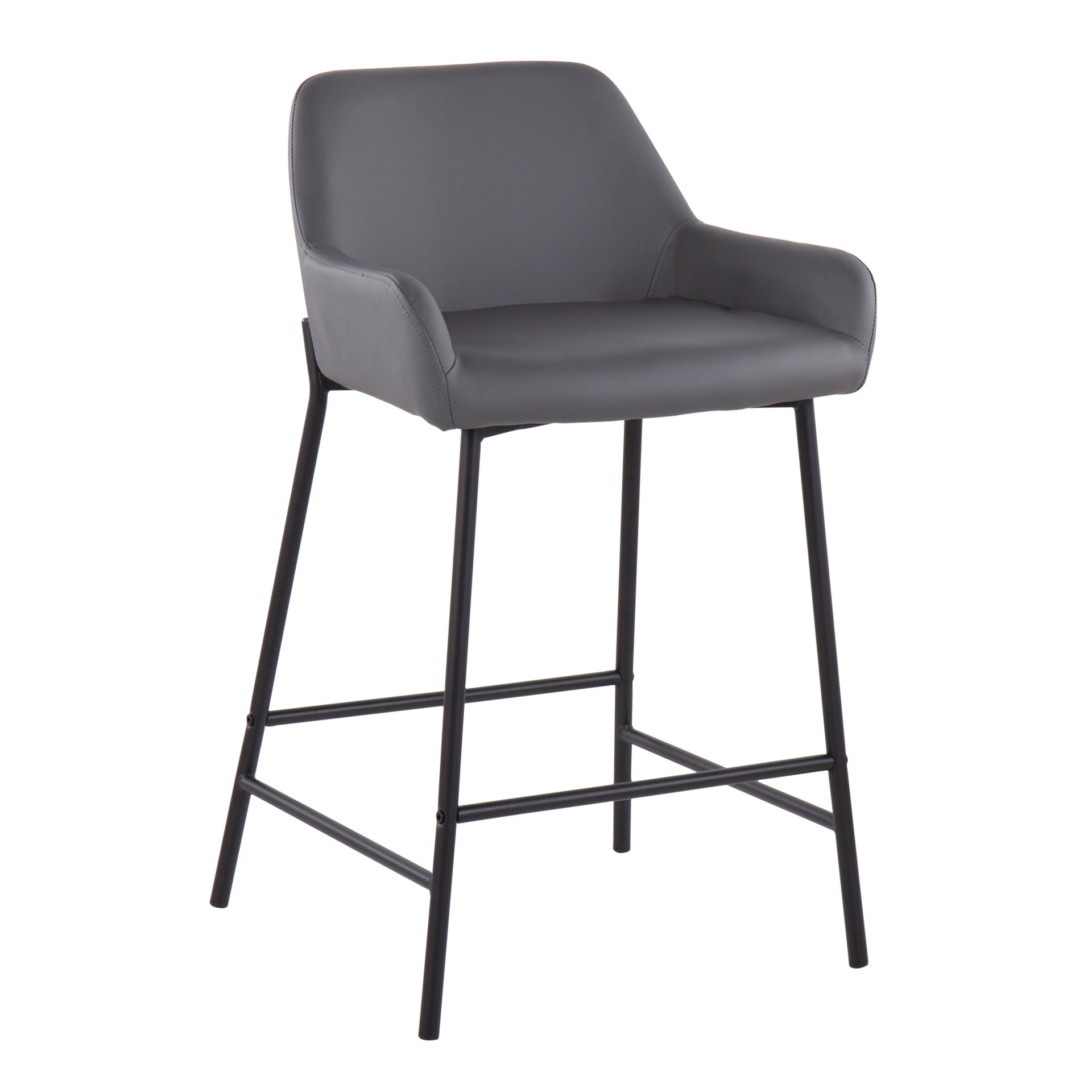 Daniella - Industrial Fixed Height Counter Stool (Set of 2) - Black / Gray - Image 2