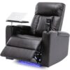 Power Recliner With Storage Arms, Cupholders, Swivel Tray Table And Cell Phone Stand - Brown - Image 12