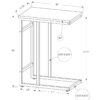 Accent Table, C - Shaped, Contemporary And Modern - Gray / Black - Image 4