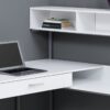 Computer Desk, Home Office, Corner, Storage Drawers, L Shape, Laptop, Elegant Design - White - Image 2