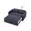 Convertible Sofa Bed Loveseat Sofa With Three USB Ports, Two Side Pockets, Two Cup Holders And 360° swivel Phone Holder For Living Room - Blue Gray - Image 19