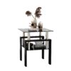 Modern Tempered Glass Tea Table, End Square Table For Living Room - Black - Image 5