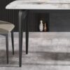 Modern Artificial Stone Pandora Curved Leg Dining Table 6 People - Antique White - Image 9